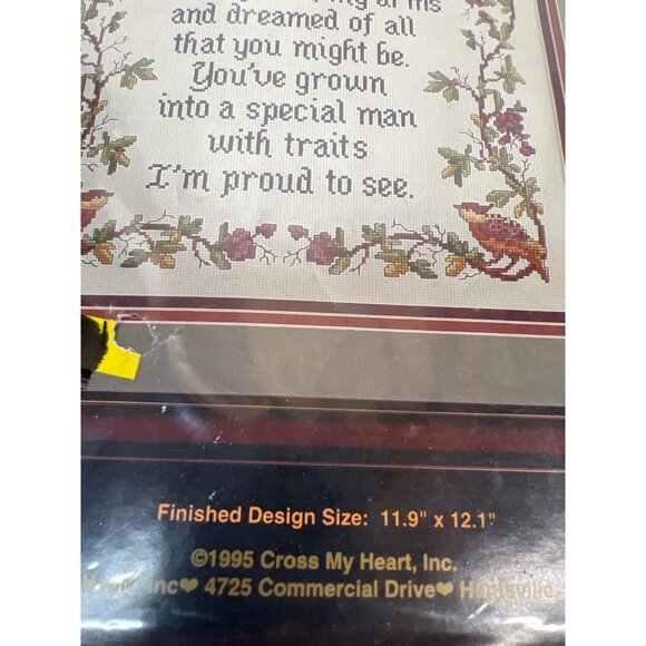 Classic Cross Stitch Kit My Son" By Cross My Heart Inc. Pre-Sorted Carded Floss - Picture 4 of 5